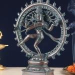 Brass Nataraja Statue | 13" x 11" | 4 kg | Vintage Bronze Tone | Lord of Dance | Traditional Hindu Sacred Art | Lord Shiva Cosmic Dance | Jaipurio